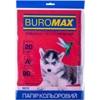 Набор цветной бумаги Buromax Dark+Neon А4 20 листов 10 цветов (BM.2721020-99) - Pampik - 3