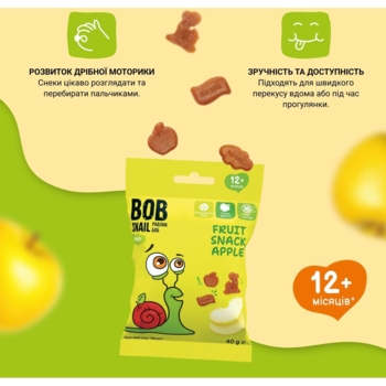 Натуральные снеки для детей Bob Snail Яблоко, 40 г - Pampik - 2