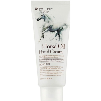 Крем для рук 3W Clinic Horse Oil Hand Cream зволожуючий з кінським жиром 100 мл - Pampik