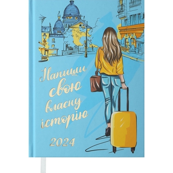 Ежедневник датированный Buromax Women 2024 A5 голубой (BM.2181-14) - Pampik