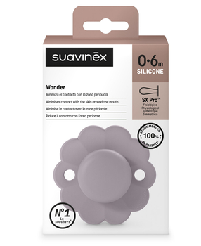 Пустушка фізіологічна Suavinex Wonder, силіконова, 0-6 місяців, світло-фіолетова (308378) - Pampik - 3