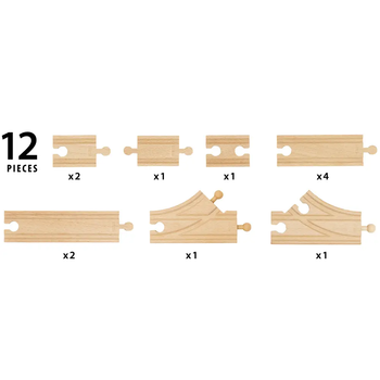 Стартовый набор расширений для железной дороги Brio 12 элементов (36099) - Pampik - 4
