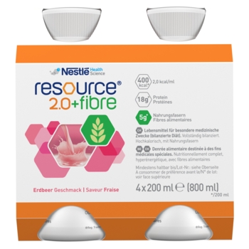 Ентеральне харчування Nestle Health Science Resource 2.0+Fibre зі смаком полуниці, 4 шт. по 200 мл - Pampik - 6