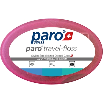 Дорожня зубна нитка Paro Swiss Travel Floss вощена з м'ятою 5 м рожева - Pampik