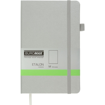 Книга записная Buromax Etalon без линовки 195х125 мм серебряная 96 листов (BM.291060-24) - Pampik