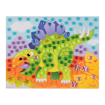 Набір для творчості 1 Вересня Динозаврик Аплікація мозаїка з фоамірану ЕВА та стразів (954574) - Pampik - 3