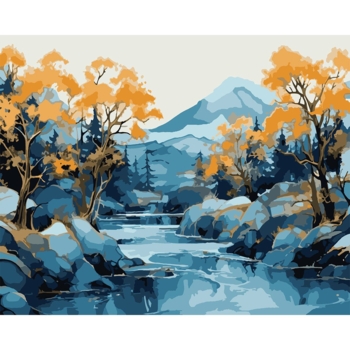 Картина по номерам Santi Горы 40х50 см с металлизированными красками - Pampik