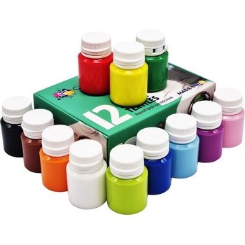 Набор акриловых красок для текстиля ArtCraft, 12 цветов, по 20 мл (5027-AC). - Pampik - 2