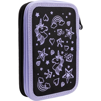Пенал Yes Magic Unicorn HP-01 твердый двойной фиолетово-черный (533551) - Pampik - 4