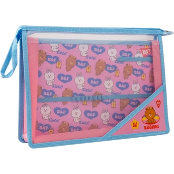 Папка-органайзер YES Line Friends А4 на блискавці (492196) - Pampik