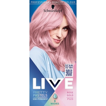Тимчасова фарба для волосся Schwarzkopf Live Pretty Pastels P123 Rose Gold, 50 мл - Pampik - 2