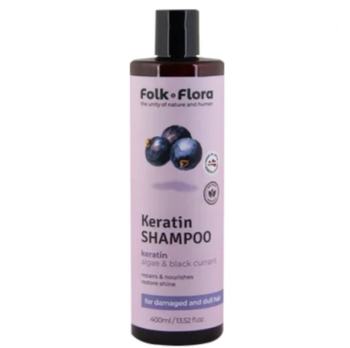 Шампунь кератиновый Folk&Flora Черная смородина 400 мл - Pampik