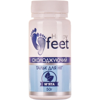 Тальк для ног Happy Feet Охлаждающий с мятой 50 г - Pampik