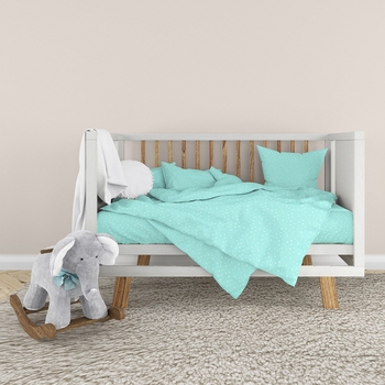 Комплект постільної білизни дитячий Home Line Зорі різні бязь бірюзовий (181496) - Pampik