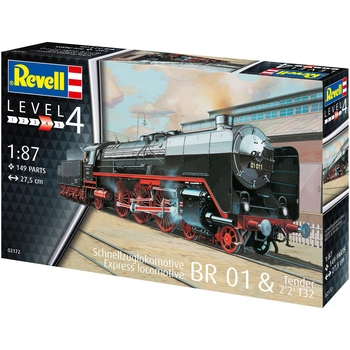 Збірна модель Revell Експрес локомотив BR01 з тендером 2'2 T32 масштаб 1:87, 149 деталей (RVL-02172) - Pampik