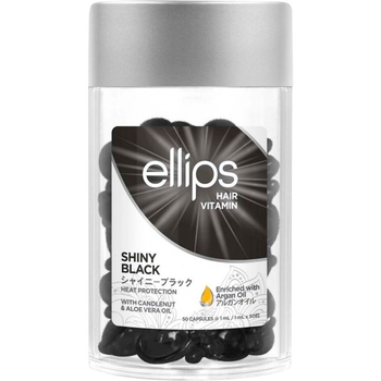 Вітаміни для волосся Ellips Hair Vitamin Shiny Black з Kemeri & Aloe Vera Oil Нічне сяйво 50 мл (50 шт. х 1 мл) - Pampik
