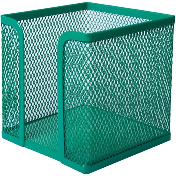 Бокс для бумаги Buromax металлический 10х10х10 см зеленый (BM.6215-04) - Pampik