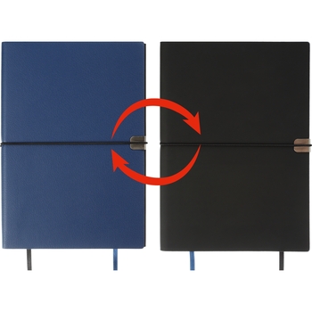 Блокнот деловой Buromax Duet А5 192 л. в клеточку+в линейку обложка искусственная кожа синий (BM.295626-02) - Pampik