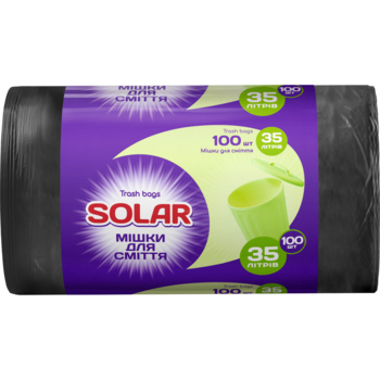 Мешки для мусора Solar 35 л, 100 шт. - Pampik