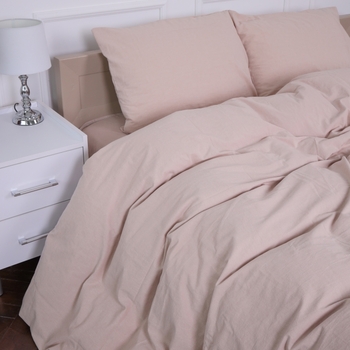 Простыня MirSon Вареный хлопок 40-0013 "Jennifer" 110х160 см пудра (2200009013133) - Pampik - 4