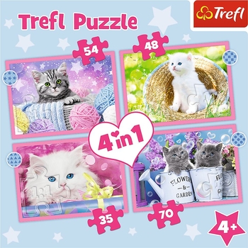 Пазли Trefl 4 в 1 Веселі котики - Pampik - 6