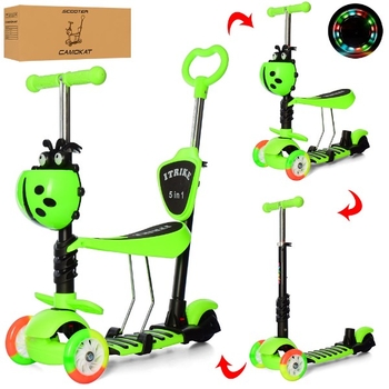 Самокат 5в1 iTrike Maxi JR 3-026-C-GR зелений - Pampik - 2