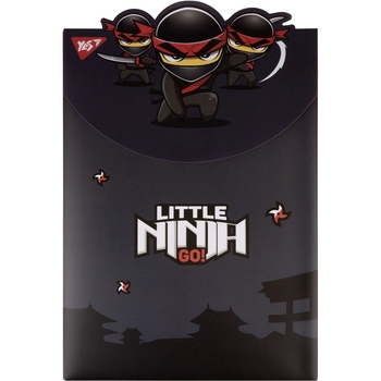 Папка-конверт YES Ninja вертикальная, А4, на липучке (492190) - Pampik