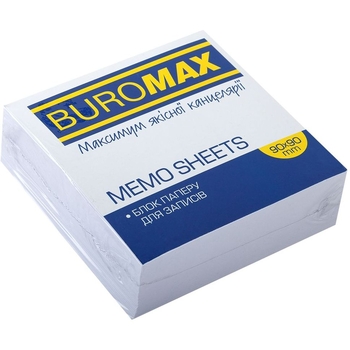 Блок бумаги для заметок Buromax Jobmax непроклеенный 90х90х30 мм белый (BM.2209) - Pampik