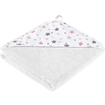 Уголок махровый Home line звездочки 90х90 см белый с коралловым и бежевым (179694) - Pampik