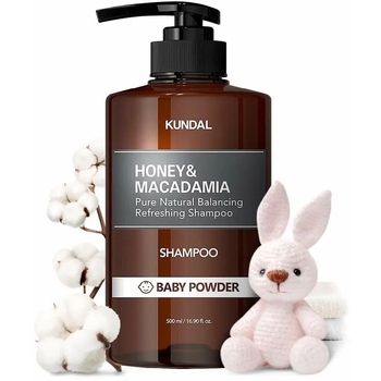 Шампунь для волос Kundal Honey & Macadamia Shampoo Baby Powder с ароматом детской присыпки натуральный 500 мл - Pampik - 2