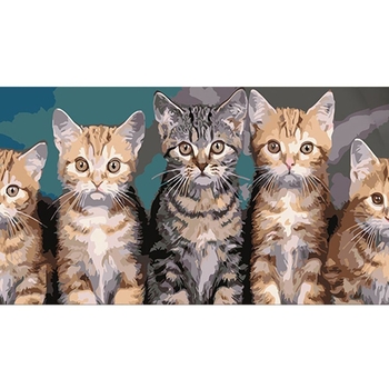 Набір для розпису по номерах Strateg Кошенята 50х25 см (WW199) - Pampik