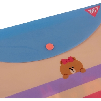 Папка-конверт Yes Line Friends B5, на кнопке (492227) - Pampik - 2
