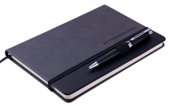 Блокнот деловой Buromax Logo2U Record А5 96 л. без линирования обложка искусственная кожа серый (BM.295010-09) - Pampik - 2