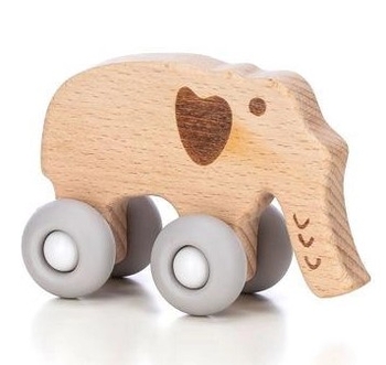 Деревянная игрушка FreeON Слоник на силиконовых колесах (46255) - Pampik - 2