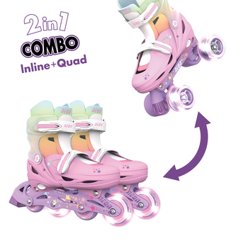 Роликові ковзани Neon Combo розмір 34-37 веселка (NC49R4) - Pampik - 2
