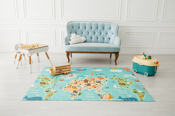Дитячий килимок Poppet Карта світу та Гірська дорога двосторонній складний 200х150x1 см (PP028-150H) - Pampik - 8