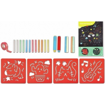 Набір для малювання Hape Трафарети з крейдою (E1068) - Pampik - 2