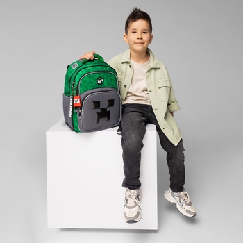 Рюкзак Yes Minecraft S-91 школьный серо-зеленый (559751) - Pampik - 15