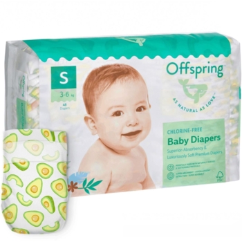 Підгузки Offspring Avocuddle S (3-6 кг) 48 шт. (DP-OI-FAT-S48P-AVO) - Pampik