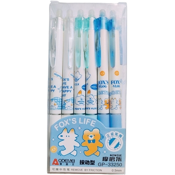 Набор гелевых ручек автоматических Malevaro чернил синего цвета дизайн 17 пиши-стирай 12 шт. (33250/12) - Pampik - 2