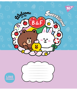 Набор тетрадей Yes Line Friends. Sweetieland А5, в клетку, 12 листов, 25 шт. (766921) - Pampik - 6