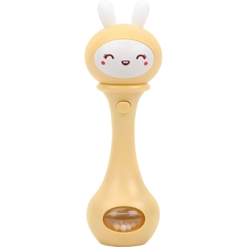 Погремушка-грызунок Beiens Зайчик музыкальный, желтый (YZ02yellow) - Pampik