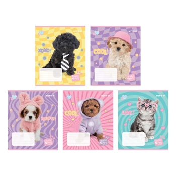 Набор тетрадей Kite Studio Pets А5 в клетку 12 листов 25 шт. (SP24-232) - Pampik