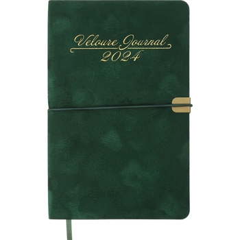 Еженедельник датирован Buromax Velour 2024 A5 зеленый (BM.2710-04) - Pampik