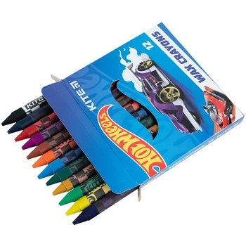 Мел восковой Kite Hot Wheels 12 шт. (HW24-070) - Pampik - 2