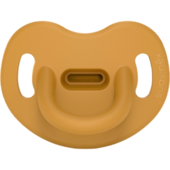 Пустушка Suavinex Colour Essence силіконова анатомічна, 0-6 місяців, жовтий (308083) - Pampik