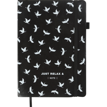 Блокнот деловой Buromax Relax А5 96 л. без линирования обложка искусственная кожа черный (BM.295001-01) - Pampik