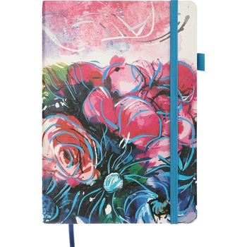 Блокнот деловой Buromax Cherie А5 96 л. в клеточку обложка искусственная кожа синий (BM.295105-02) - Pampik