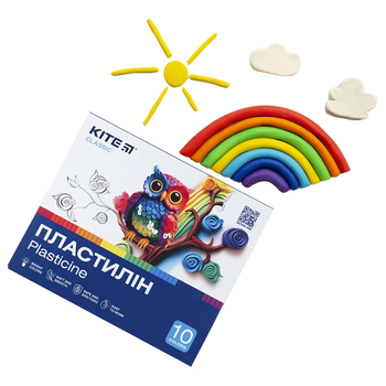 Пластилин восковой Kite Classic 10 цветов 200 г (K-084) - Pampik - 5