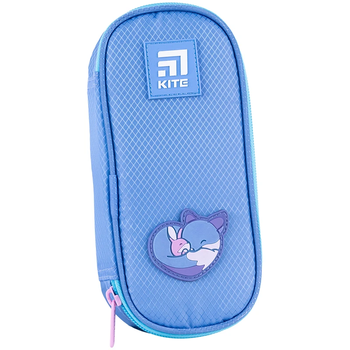 Пенал мягкий Kite 100% Cute 8.5x21x4.5 см голубой (K24-662-11) - Pampik